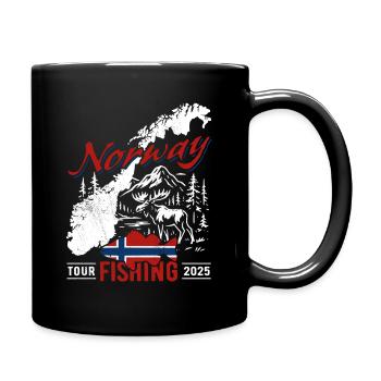 Excursion de pêche en Norvège 2025 - Cadeau de pêcheur - Mug uni - noir - Droite
