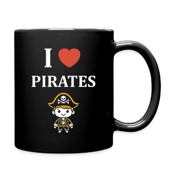 I love Pirates - Full Colour Mug - black - Right