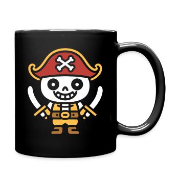 Pirate Squelette Sourire Cartoon - Mug uni - noir - Droite