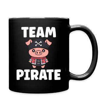 Pig Pirate Kawaii Team - Full Colour Mug - black - Right