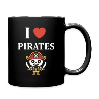 J aime Pirates Squelette Pirate - Mug uni - noir - Droite