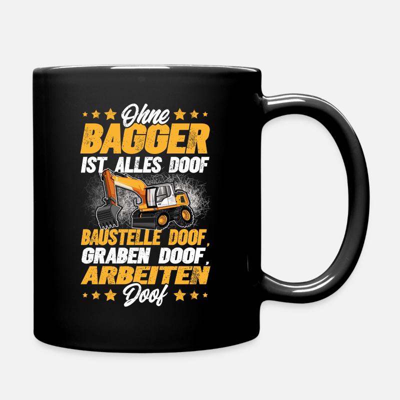 Bagger - Tasse einfarbig - Schwarz