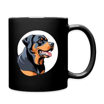 Rottweiler Color Block Portrait - Full Colour Mug - black - Right