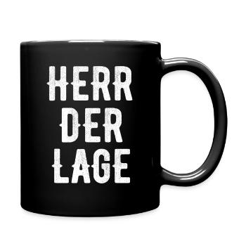 Herr der Lage - Tasse einfarbig - Schwarz - Rechts