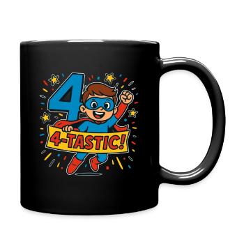 4 TASTIC Superhero Birthday Party Gift For Four - Tasse einfarbig - Schwarz - Rechts