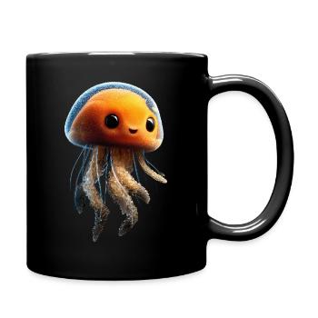 Qualle Jellyfish Feuerqualle Medusa Süße Quallen - Tasse einfarbig - Schwarz - Rechts