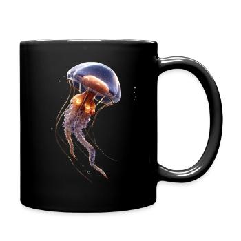Qualle Jellyfish Feuerqualle Medusa Süße Quallen - Tasse einfarbig - Schwarz - Rechts