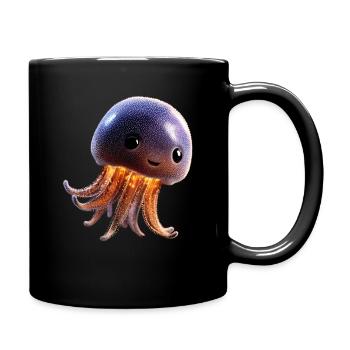 Qualle Jellyfish Feuerqualle Medusa Süße Quallen - Tasse einfarbig - Schwarz - Rechts