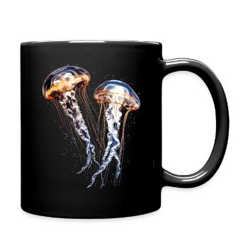 Qualle Jellyfish Feuerqualle Medusa Süße Quallen - Tasse einfarbig - Schwarz - Rechts