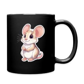 Maus - Tasse einfarbig - Schwarz - Rechts