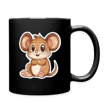 Maus - Tasse einfarbig - Schwarz - Rechts