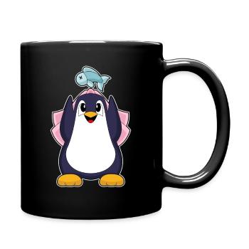 Pinguin Braut Schleier Hochzeit - Tasse einfarbig - Schwarz - Rechts