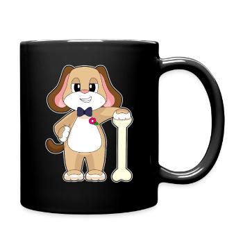 Hund Bräutigam Fliege Hochzeit - Tasse einfarbig - Schwarz - Rechts
