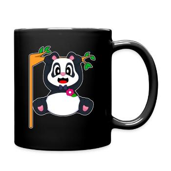 Panda Bräutigam Fliege Hochzeit - Tasse einfarbig - Schwarz - Rechts
