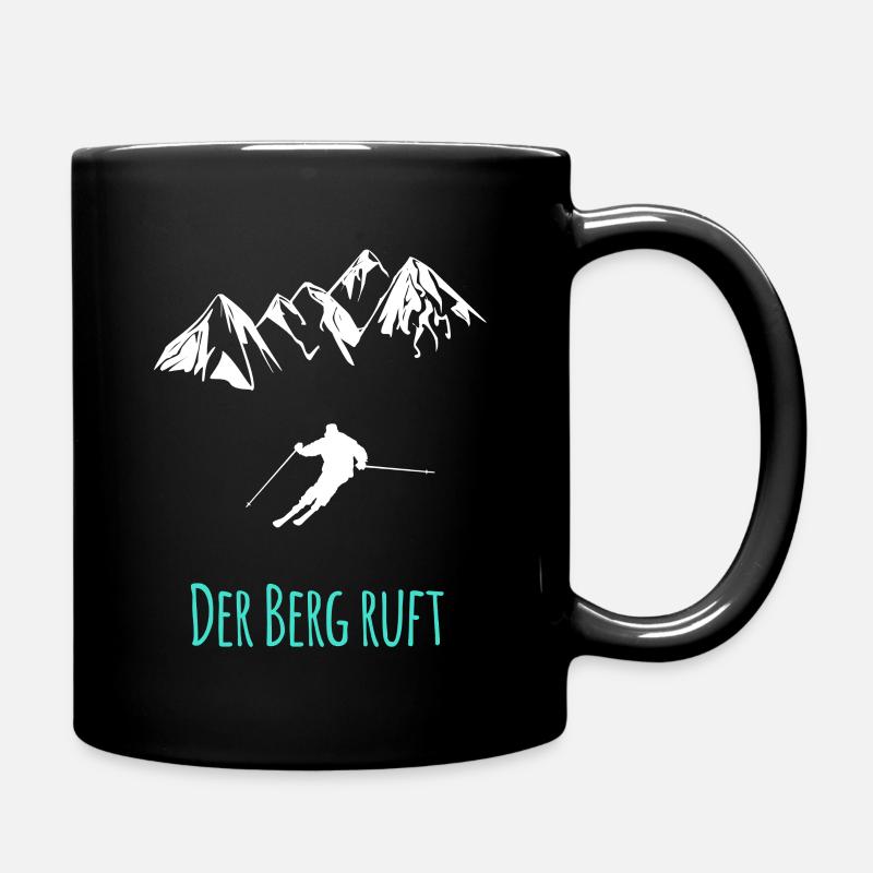Skifahren - Der Berg ruft - Tasse einfarbig - Schwarz