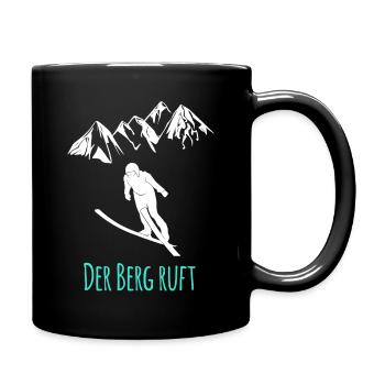 Skispringen - Tasse einfarbig - Schwarz - Rechts