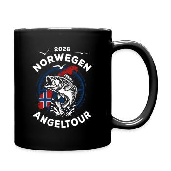 Norwegen Angeltour 2026 - Urlaub Natur Geschenk - Tasse einfarbig - Schwarz - Rechts