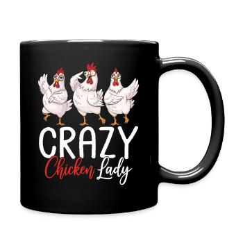 Dame folle de poulet - Mug uni - noir - Droite
