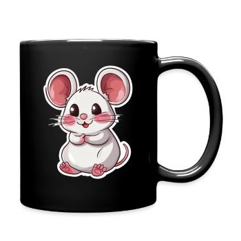 Maus - Tasse einfarbig - Schwarz - Rechts