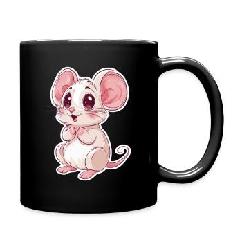 Maus - Tasse einfarbig - Schwarz - Rechts