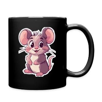 Maus - Tasse einfarbig - Schwarz - Rechts