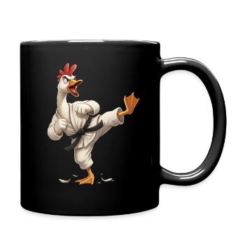 Kampfhahn Karateheld - Tasse einfarbig - Schwarz - Rechts