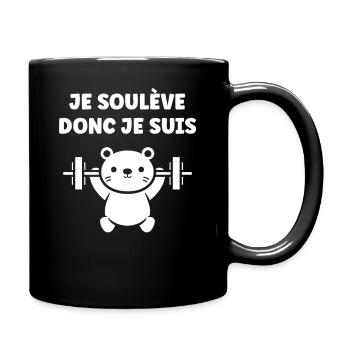 Je Soulève Donc Je Suis - Mug uni - noir - Droite