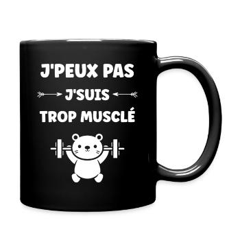 Muscular bear in the gym - Full Colour Mug - black - Right
