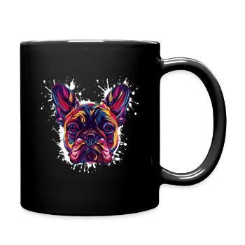 Color Explosion Bulldog Head - Full Colour Mug - black - Right