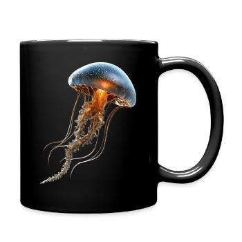 Qualle Jellyfish Feuerqualle Medusa Süße Quallen - Tasse einfarbig - Schwarz - Rechts