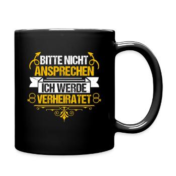 Bräutigam Polterabend Junggesellenabschied - Tasse einfarbig - Schwarz - Rechts