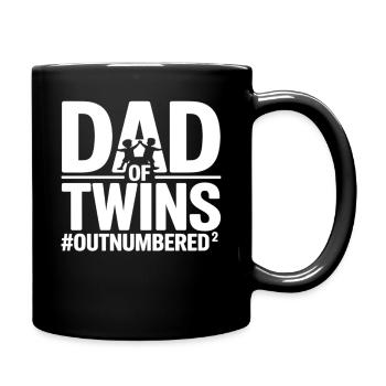 Dad of Twins – Funny Dad Design Twins - Full Colour Mug - black - Right