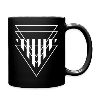 Triangular Crest Geometric Print - Full Colour Mug - black - Right