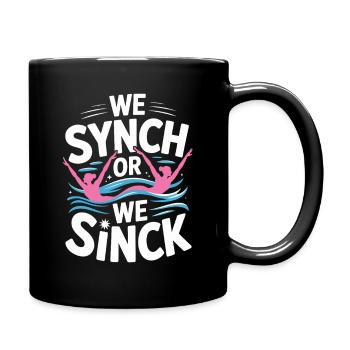 Synchronschwimmen Kunstschwimmen Wassersport - Tasse einfarbig - Schwarz - Rechts