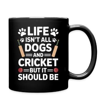 Cricket Spruch Hunde Lustiges Cricket Geschenk - Tasse einfarbig - Schwarz - Rechts
