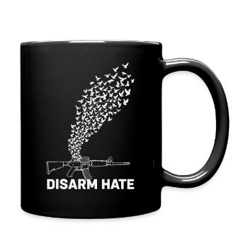 Disarm Hate Peace Doves Rising in Freedom - Full Colour Mug - black - Right