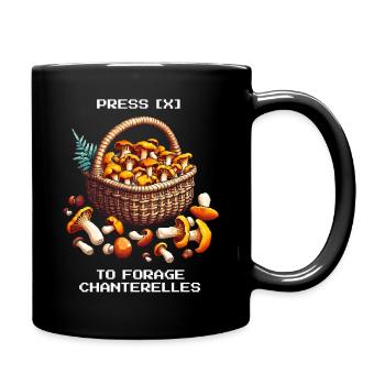 Press [X] to collect | Chanterelles Foraging - Full Colour Mug - black - Right