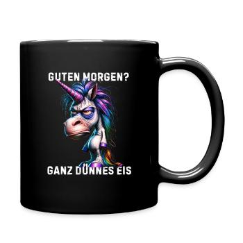 Guten Morgen Ganz Dünnes Eis Unicorn  - Full Colour Mug - black - Right