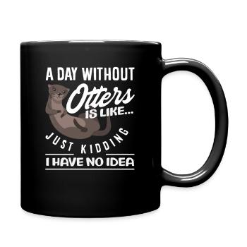 Ein Tag Ohne Seeotter Cartoon - Tasse einfarbig - Schwarz - Rechts