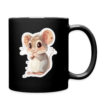 Maus - Tasse einfarbig - Schwarz - Rechts