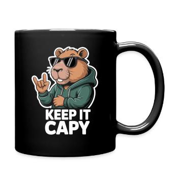 Capy Bear Rockout Keep It Capy - Tasse einfarbig - Schwarz - Rechts