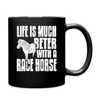 Des jours bien meilleurs avec mon ami cheval de course - Mug uni - noir - Droite