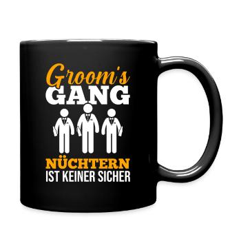 JGA Team Bräutigam Junggesellenabschied - Tasse einfarbig - Schwarz - Rechts