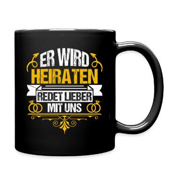 JGA Team Bräutigam Junggesellenabschied - Tasse einfarbig - Schwarz - Rechts