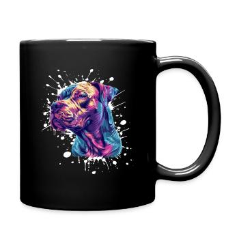 Éclaboussures de portrait de chien coloré - Mug uni - noir - Droite