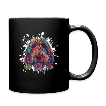 Éclaboussures de portrait de chien coloré - Mug uni - noir - Droite