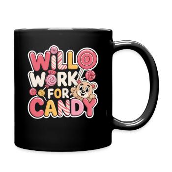 Will Work for Candy – Süßes Kinder Süßigkeiten - Mug uni - noir - Droite