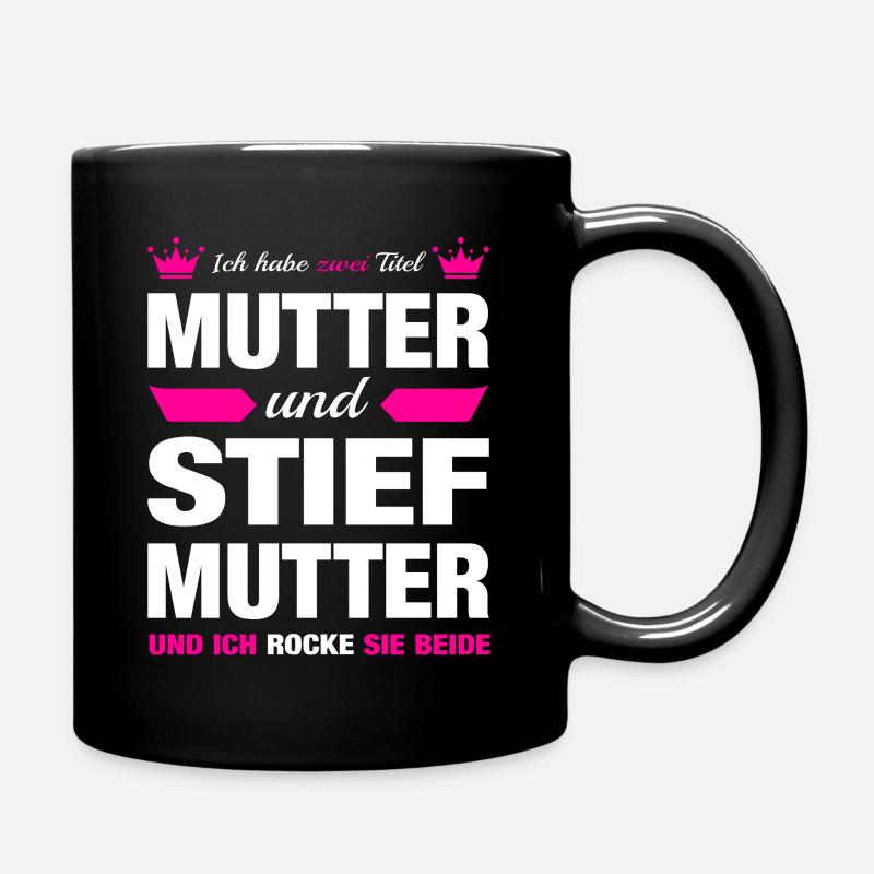 Stiefmutter Bonus Mama Mutter Muttertag Geschenk - Tasse einfarbig - Schwarz