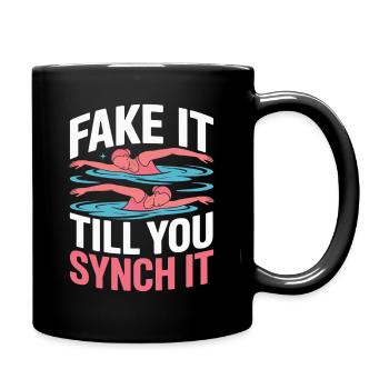 Synchronschwimmen Kunstschwimmen Wassersport - Tasse einfarbig - Schwarz - Rechts