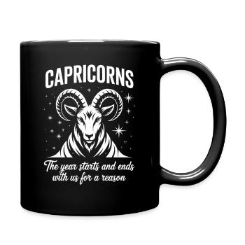 Capricorn Zodiac Sign - Full Colour Mug - black - Right
